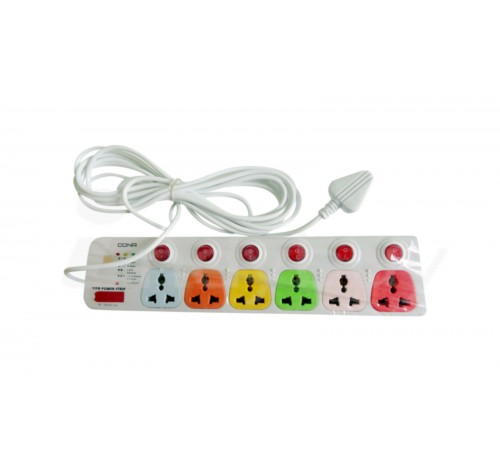 Cona Smyle Spike Buster 5 Meter with 6 sockets and 6 switches